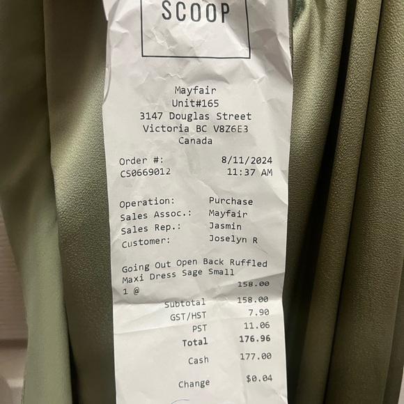 Brand new, never worn, beautiful satin green dress. - Picture 5 of 5